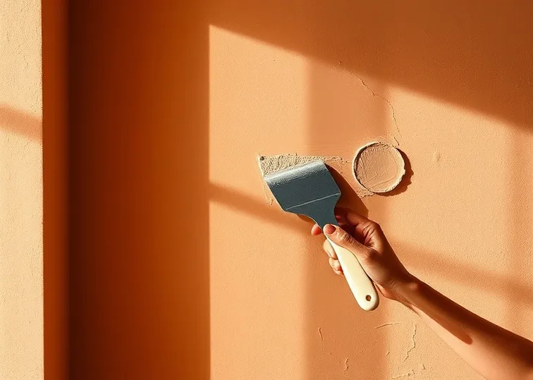 Application d'un enduit décoratif à la lisseuse sur un mur